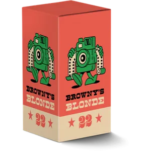 The original Browny’s Blonde 22 package