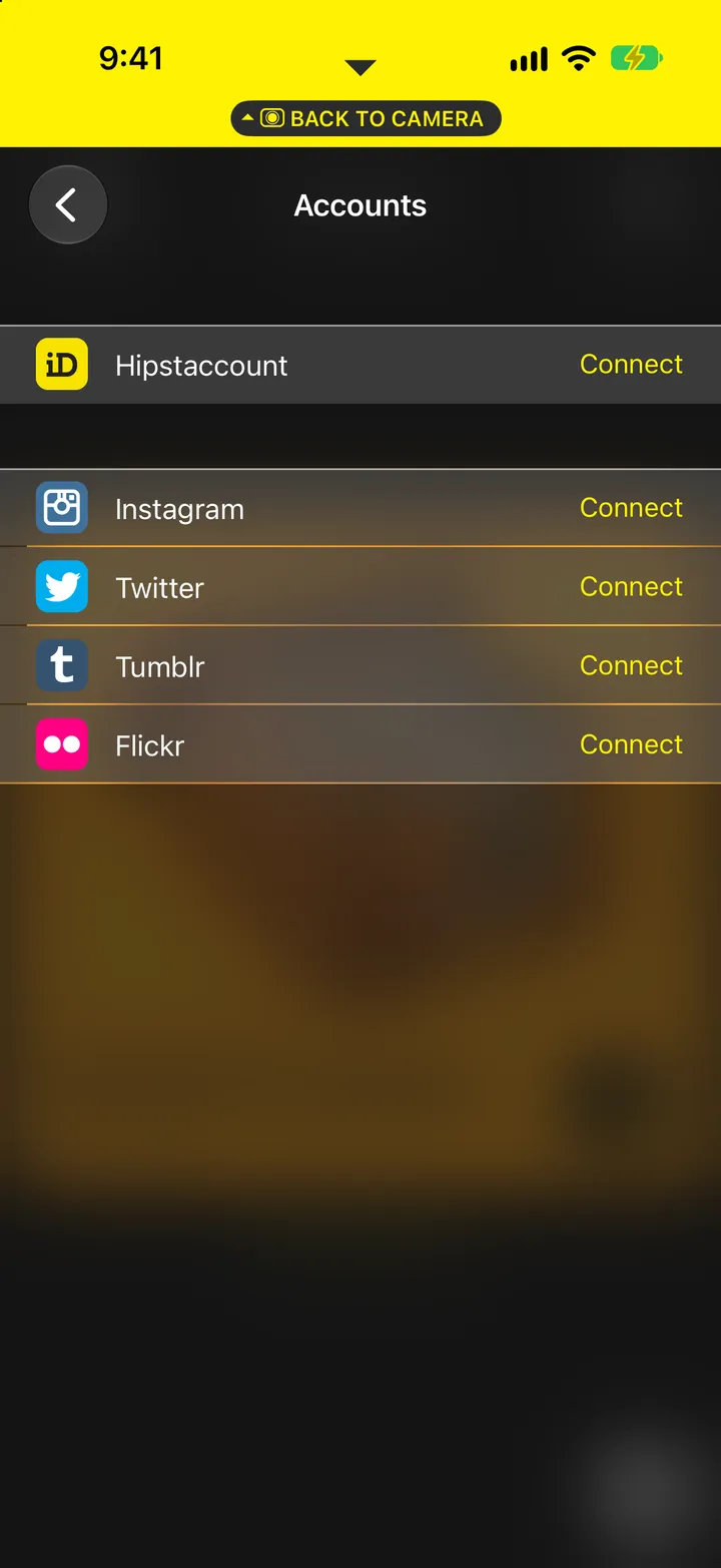 Step 3: On another iPhone, connect Classic to the same Hipstaccount