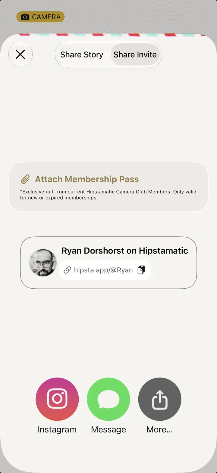 Step 3: Tap Attach Membership Pass, then send