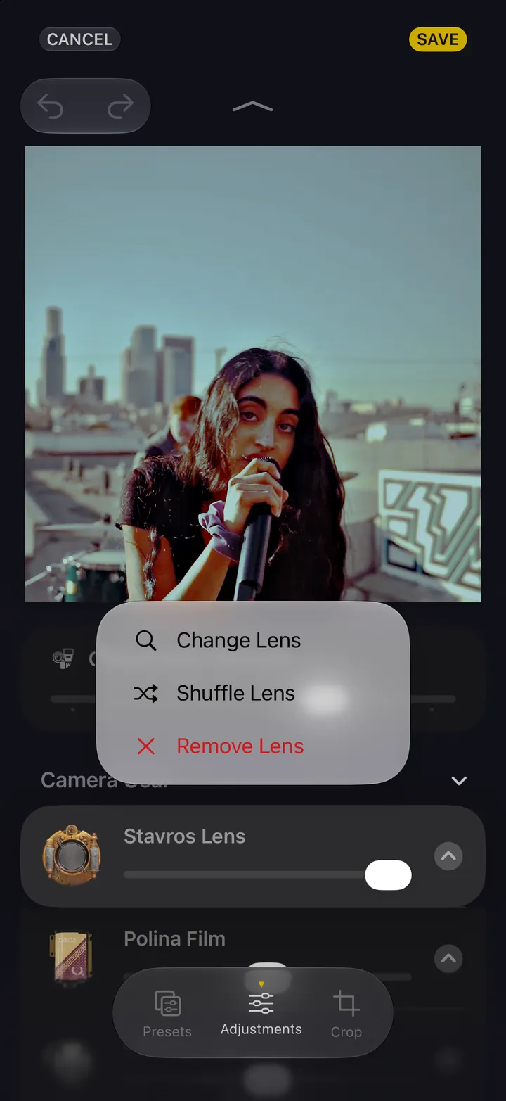 Step 3: Tap Change Lens
