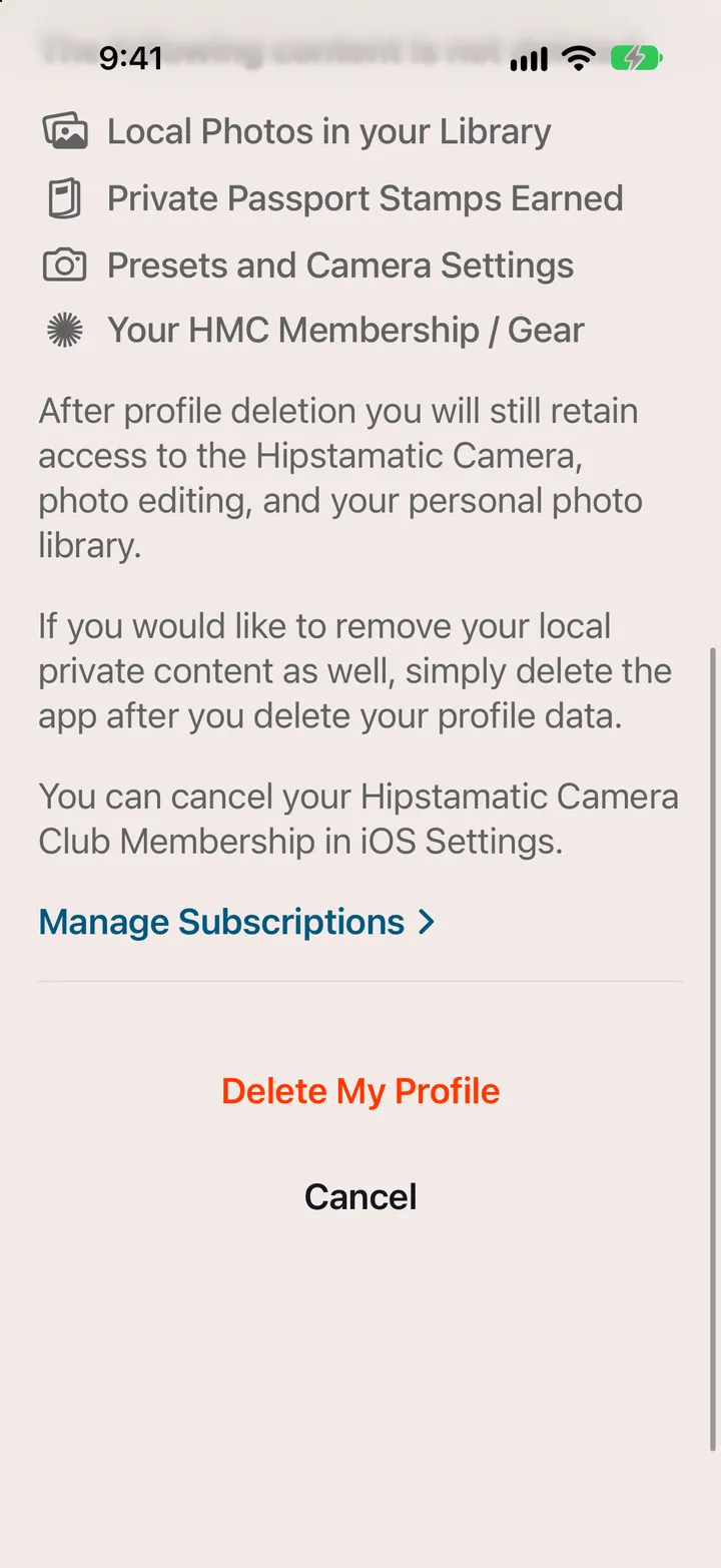 Step 5: Tap Delete My Profile