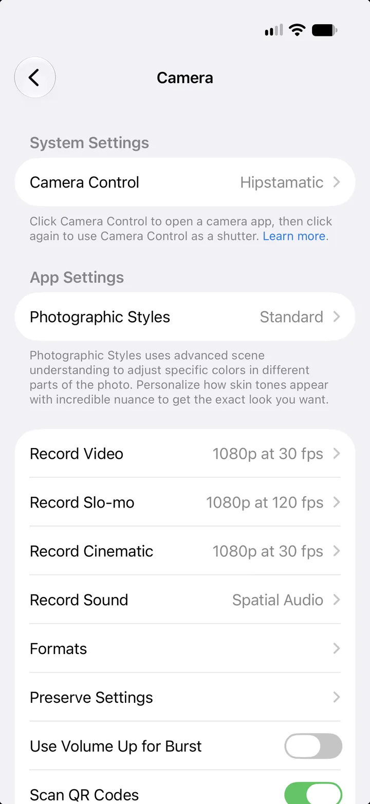 Step 4: On Camera Control
