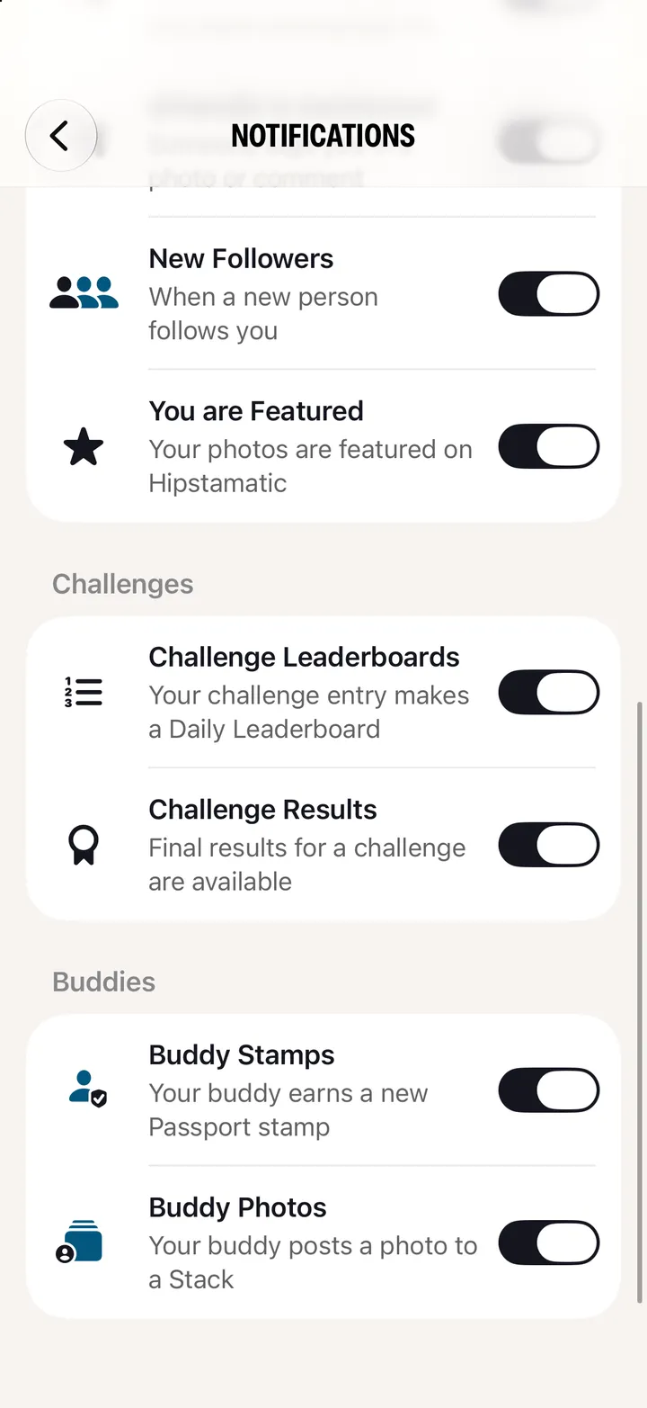 Step 4: Challenges and buddies are further down