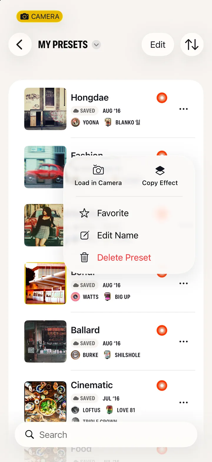 Step 5: Tap ••• on a preset