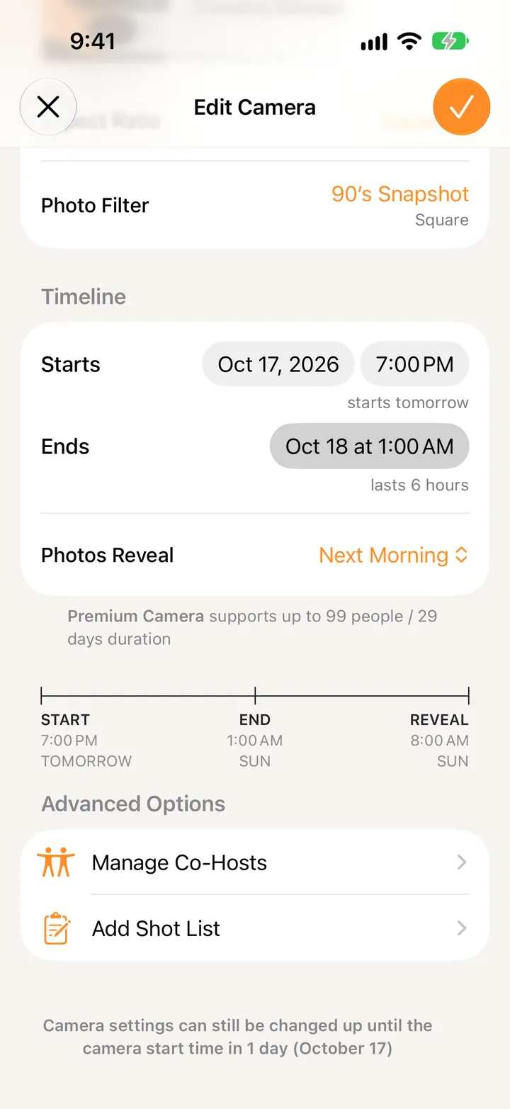 Step 2: Tap Add Shot List