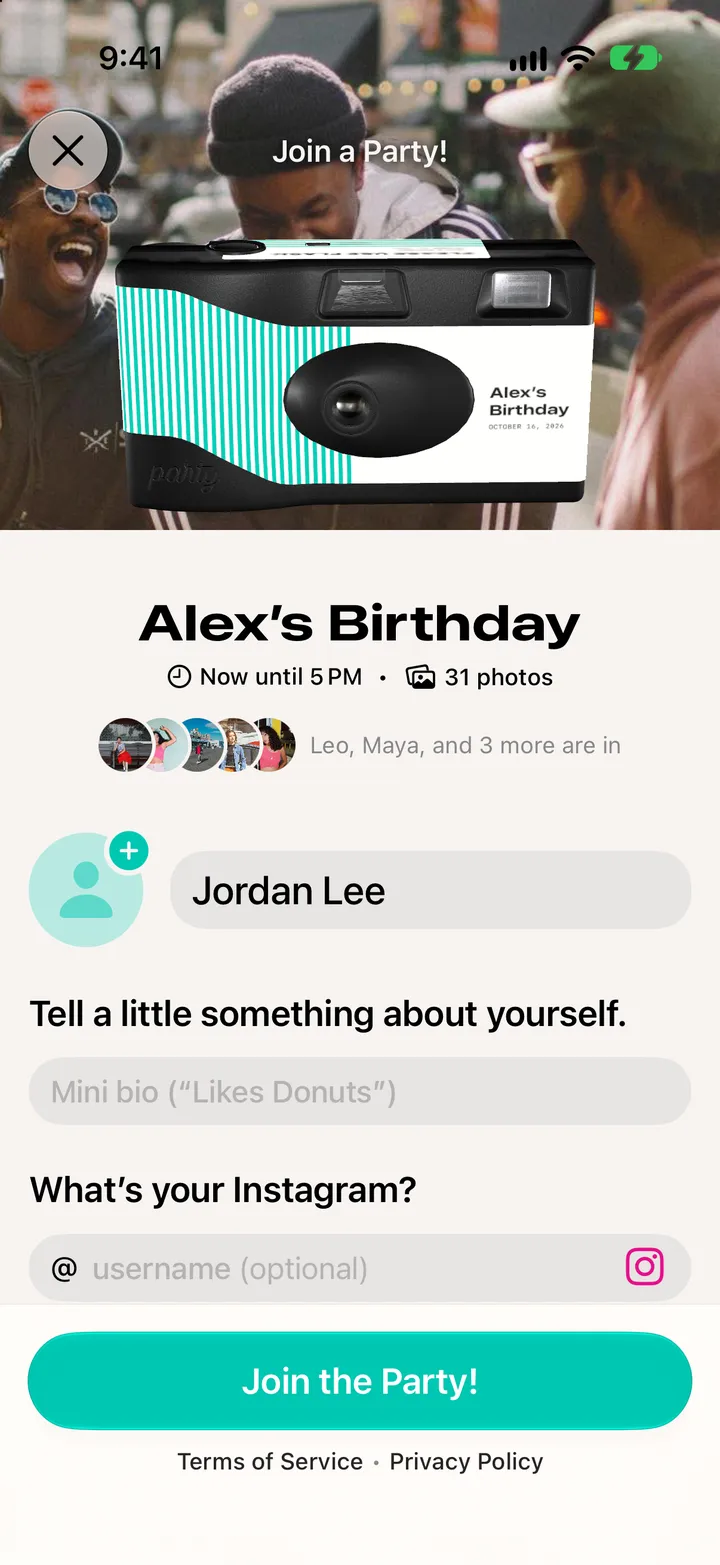 Step 6: Tap Join the Party!