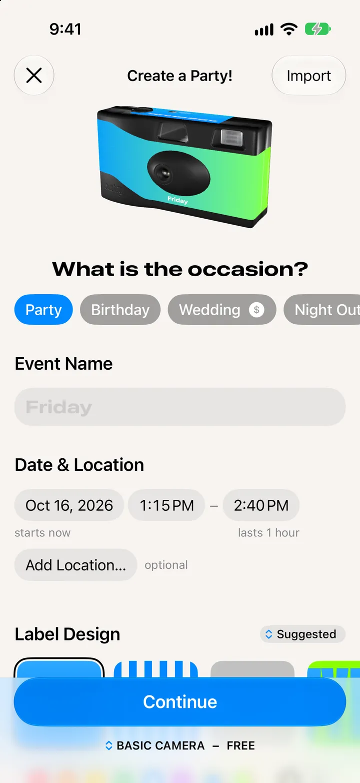 Step 2: Pick the occasion