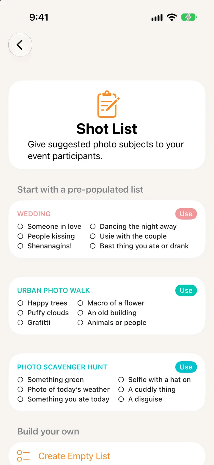 Step 3: Hand out a shot list